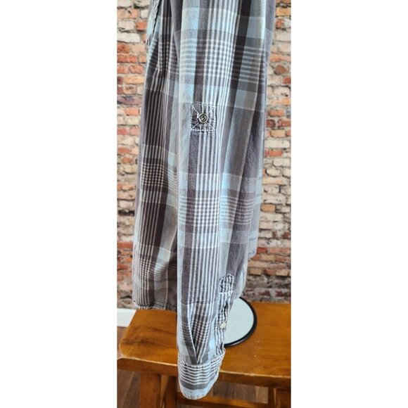 GPH Supply Co. Long Sleeve Pearl Snap Shirt Plaid Detailed Stitching Men's XL - Picture 6 of 11